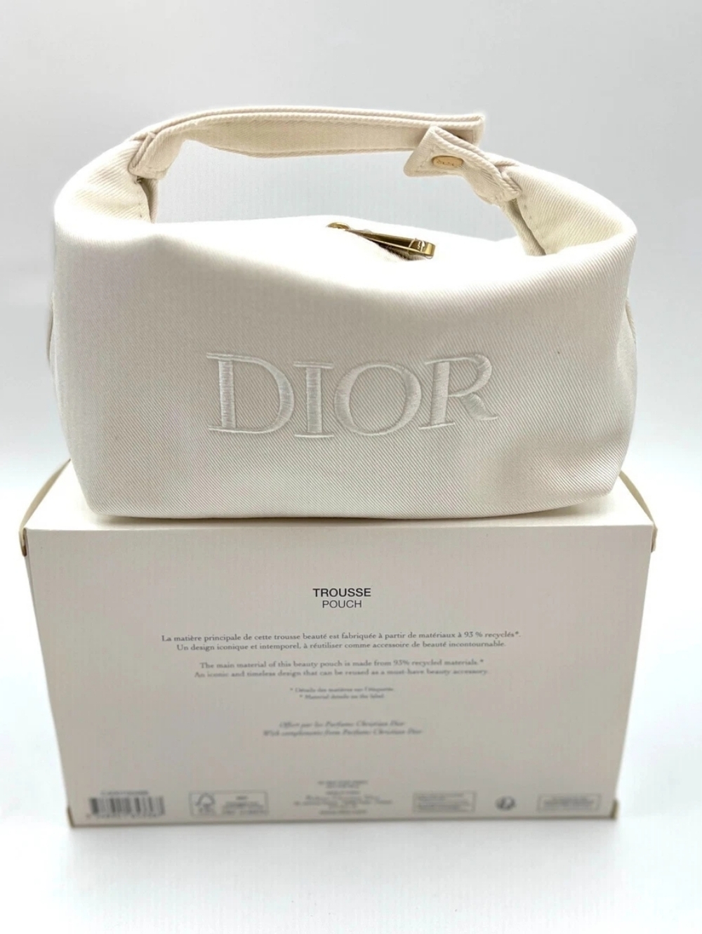 Christian Dior Cosmetic Makeup Wrist Bag Pouch With Top Handle New in Box - Picture 2 of 7